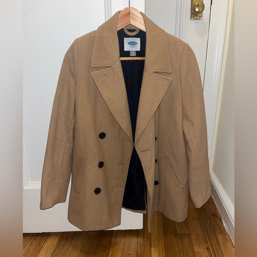 Tan peacoat